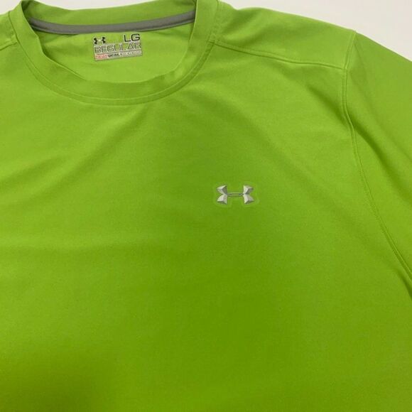 Under Armour Regular Fit Heat Gear Lime Green Shirt - Picture 2 of 7